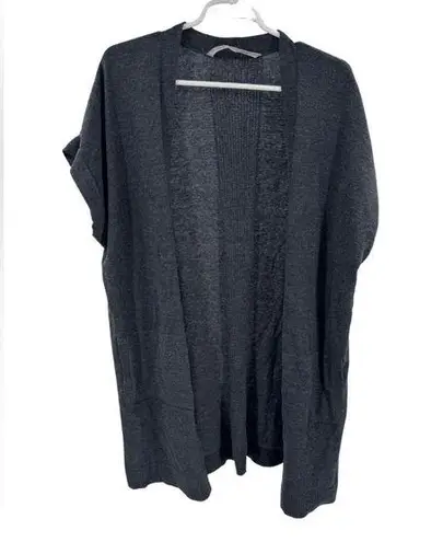 Athleta  gray cap sleeve S gray charcoal open front cardigan lounge casual work - Image 1