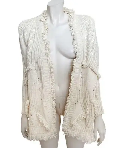 Rosie Neira Ivory Open Cardigan Sweater White