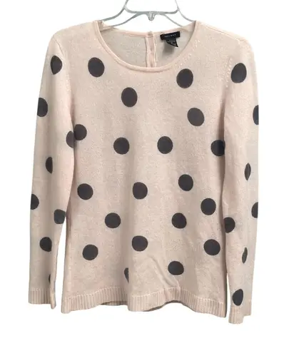 Only Mine Pink Cashmere Lightweight Sweater Size Medium Polka Dot Coquette