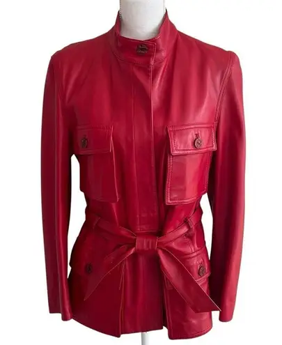 Parri's Italian Red Leather Jacket Size M Emily In Paris Emily Cooper Inspired Size M