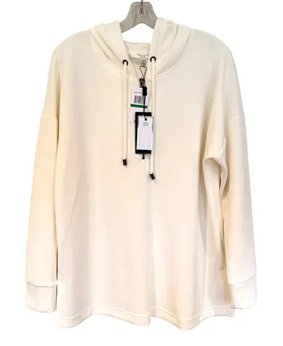 Cable & Gauge Studio Modal Blend Hoodie Womens Large Ivory Activewear Athleisure White