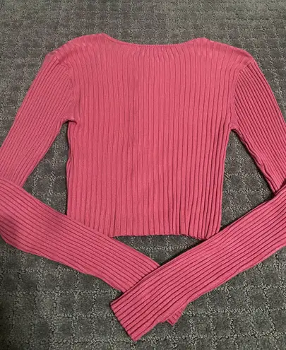 Urban Outfitters Peyton Fitted Cropped Cardigan NWT Size S - Pink