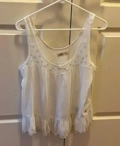 Hollister 2000s  Sheer Beaded Tank - S