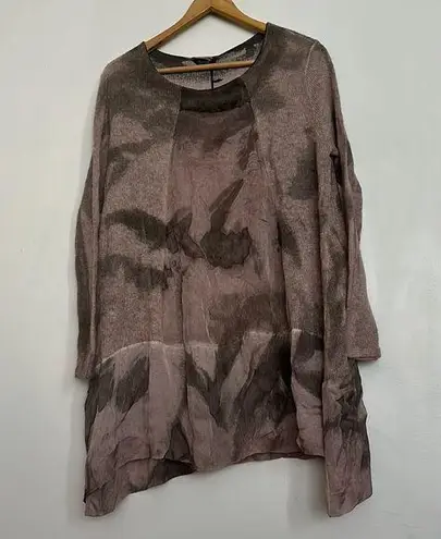 Cherishh Made Italy Top Brown and Pink tones made with Angora and Silk blends. Size M