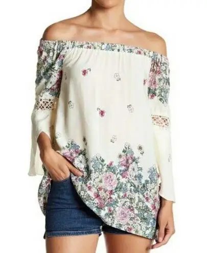 Tassels N Lace OTS Bell Sleeve Top - Size L - NWOT