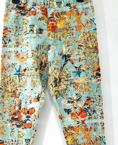 Soft Surroundings Have To Have Blue Corduba Printed Ankle Legging Size Small