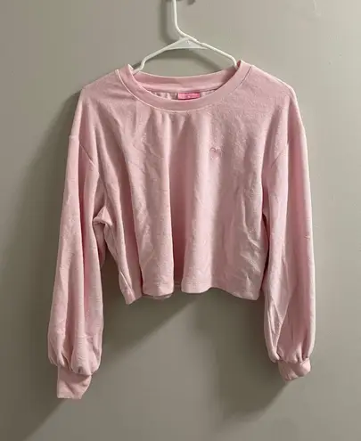 Stoney Clover Lane x Target Pink Cropped Terry Cloth Sweatshirt