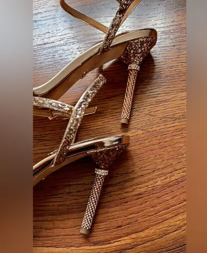 Badgley Mischka | Olympia Metallic Glitter rose gold