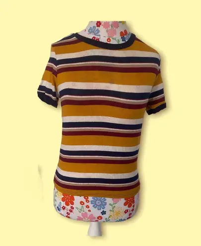 Comfy Bright Stripe Ringer Tee Multi