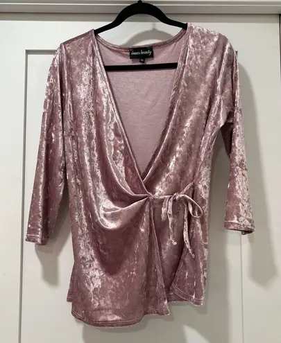 Inner Beauty Pink Velvet Wrap Top | Size Medium