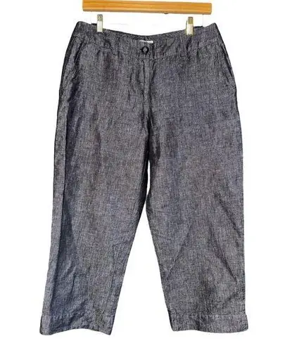 Pendleton Linen Blend Cropped Pants Women's Size 6 Lightweight Luxury Resort