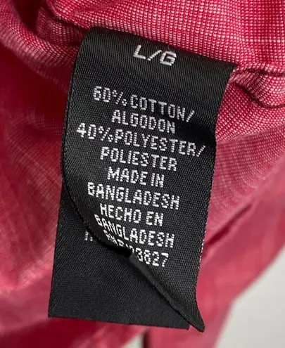 Best In Show Pink Long Sleeve Button Front Shirt Women's Size Large L