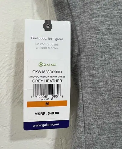 Gaiam Mindful French Terry Yoga Dress Size Medium Grey Heather New