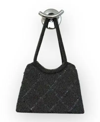 Vintage 50ās: Magid 𣓠Mini Beaded Top Handle Handbag Evening Bag 𣓠Black š£“