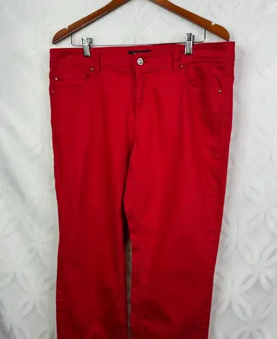 White House | Black Market  SLim Ankle Blanc Red Stretchy Jeans Size 14