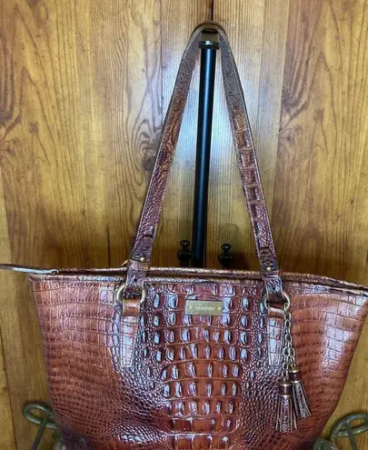 Brahmin VNTG CROC LEATHER SATCHEL TOTE SHOULDERBAG