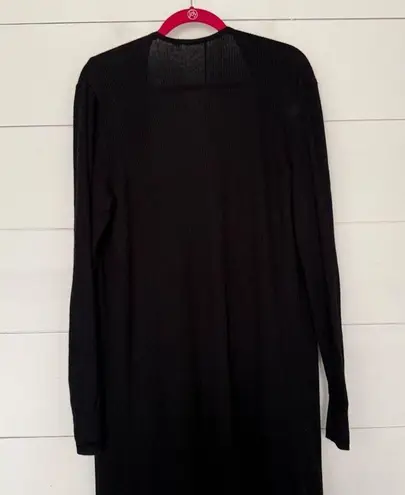 Soft Surroundings Women’s Large Black Ribbed Cardigan Sweater