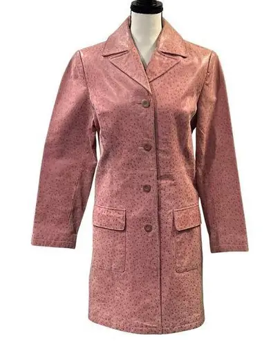 B Lucid Women's Vintage Pink Leather Jacket Size M Size M