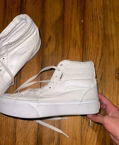 Vans White Platform