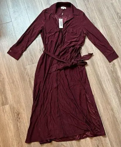 L'Agence Cameron Purple Maxi Shirt Dress Size XS NWT
