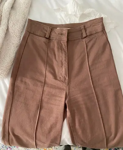 Glassons Wide Leg Ankle Length Brown Pants