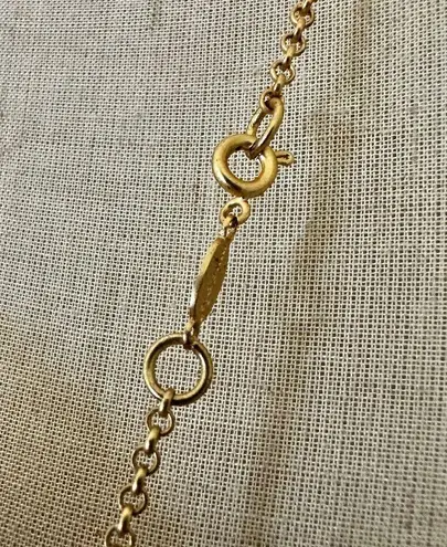 Mud Pie Gold Tone Charm Necklace Crown Key Fleur-de-Lis Purple Crystal