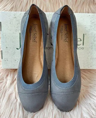 Josef Seibel Gray Suede Pippa Cap Toe Flat sz 8