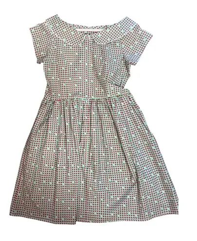 Bernie Dexter Strawberry Print Fit & Flare Dress Vintage Style Made in USA Red Size M