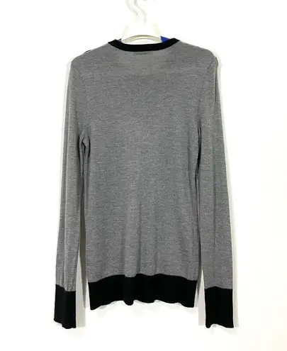 Equipment Femme Ondine Pullover Sweater Gray Silk Cashmere Button Detail Small