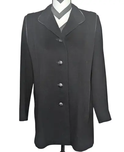 Vintage Pavilion Petite 100% Wool Black Overcoat Small Made in USA