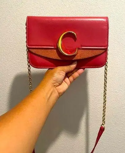 Chloé EST. Retail $1,500 CHLOÉ Scarlet Pink C Ring Crossbody Bag