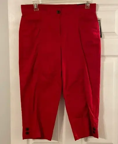 kim rogers  Comfort Waist Crop Pants size 12 brand new color red two front pocket