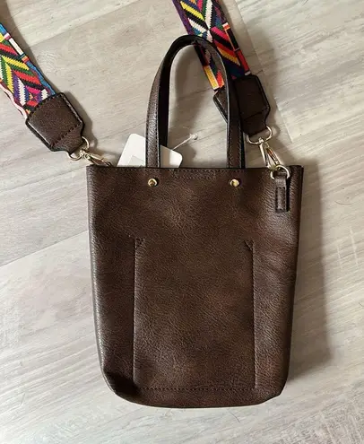 Brown crossbody bag with reversible strap, NWT