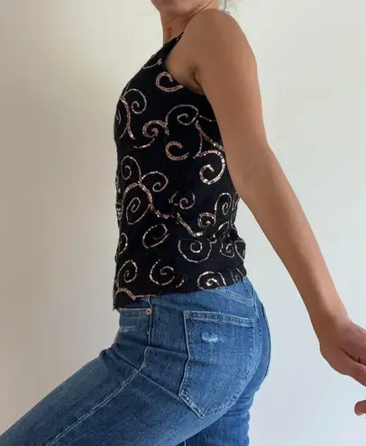 Jacaranda Metallic Black Gold Tank Top