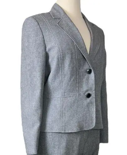 Kasper Women’s Pant Suit 2 Button Kate Classic Fit Notch Lapel Gray Plus Size 16