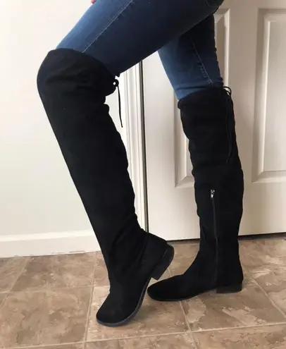 Black Flat Over The Knee Boots Size 9