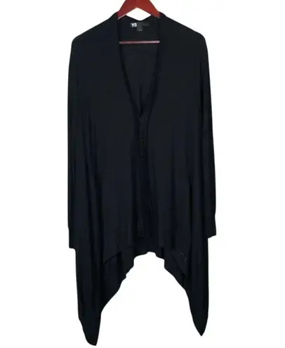Adidas Y3 Yohji Yamamoto Black Drape Cardigan Womens Longsleeve XS