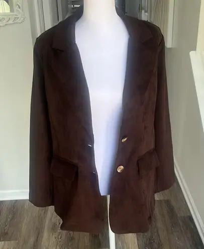Stoosh microfiber blazer jacket NWT size Medium coffee brown 2 button