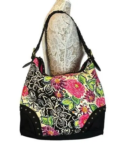 Boutique Weekend Traffic bright floral shoulder bag
