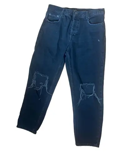 Rails The Atwater Slouch Fit Jeans in Black Distressed High Waist Size 29