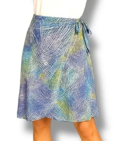 Jams World Hibiki It’s A Wrap Skirt XL Abstract Print Blue Green Yellow Resort