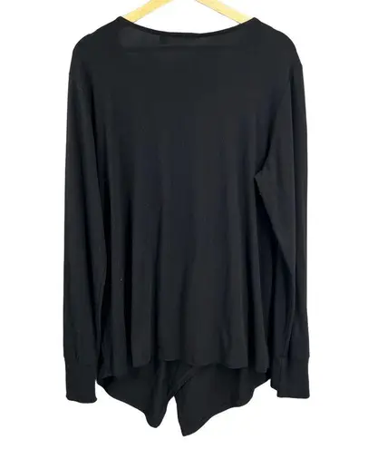 Betabrand Top Black Asymmetric Hem Wrap Look Minimalist Comfort Knit Womens XXL