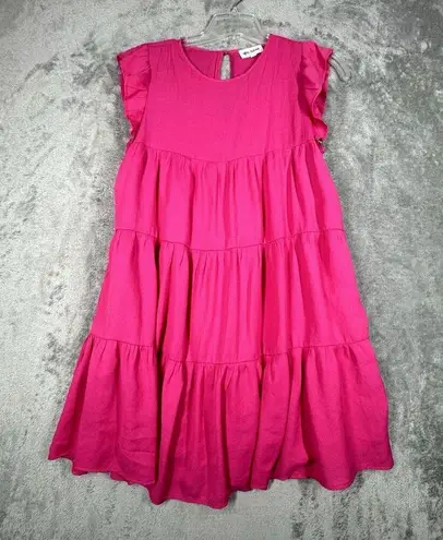 After Market Dress Women Large Pink Tiered Babydoll Dress Corquette Peasant Boho