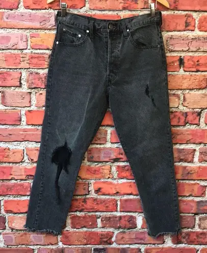 by the way. Black  Revolve Distressed High Waisted Straight Leg Jeans