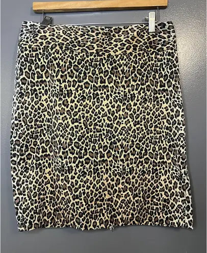 Marianne Skirt Womens 10 Leopard Print Animal Pencil Stretch Made in USA Brown