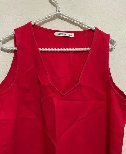 Eva Tralala Linen Dress Size Large Lagenlook Oversized Pink Cottage Comfort Maxi