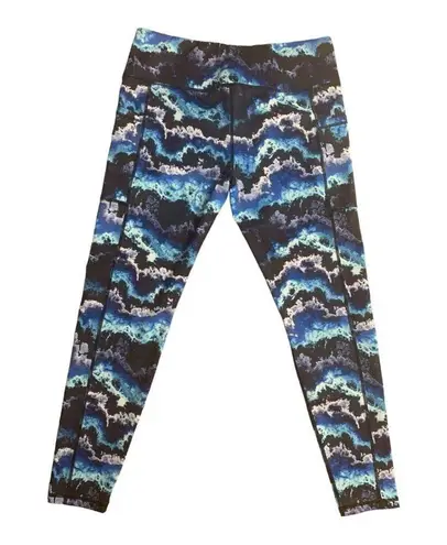 CVG Constantly varied gear women's XL storm leggings crop blue pockets gym worko