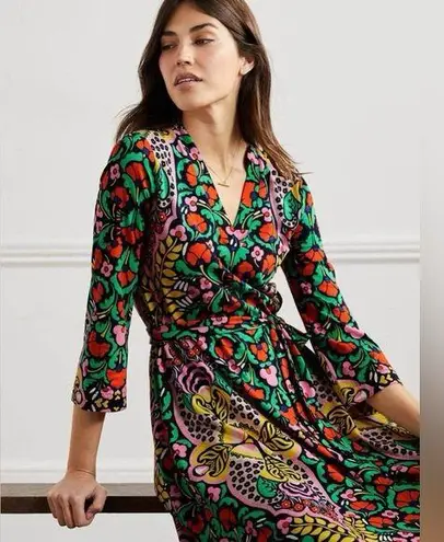BODEN Fiesta and Orchid Kaftan Midi | Maximalist Style Size 8