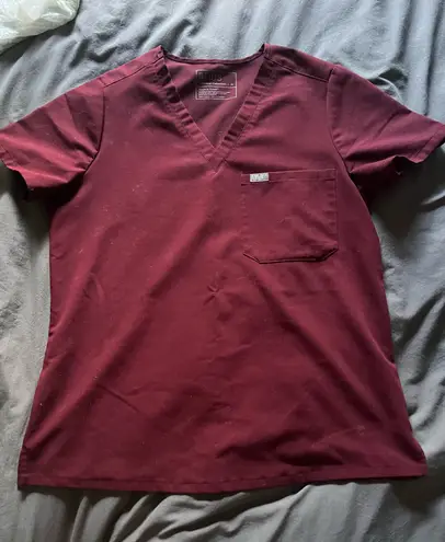 FIGS  Burgundy Set Medium Catarina Top and High Waisted Yola Skinny Pants thumbnail 1