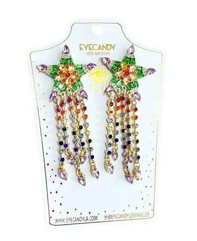 Eye Candy Los Angeles Celestial Star Statement Multicolor Earrings